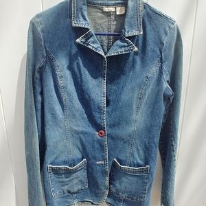 Fitted denim blazer